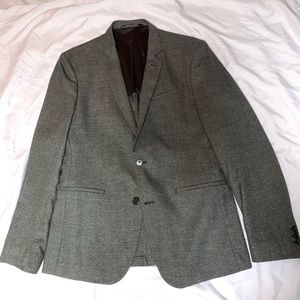 Zara Dark Grey Blazer w/ Red Accents - Size US 42 - EUC Excellent Used Condition